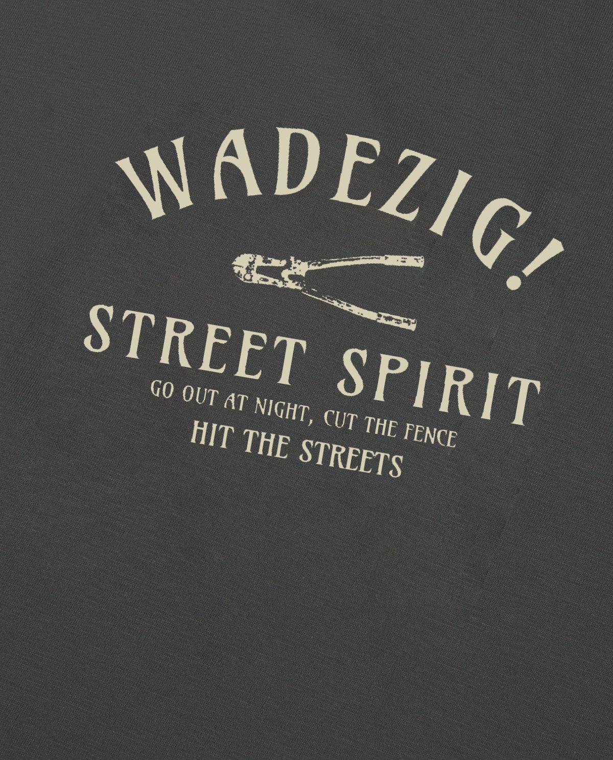 WADEZIG! T-SHIRT - STREET SPIRIT CHARCOAL