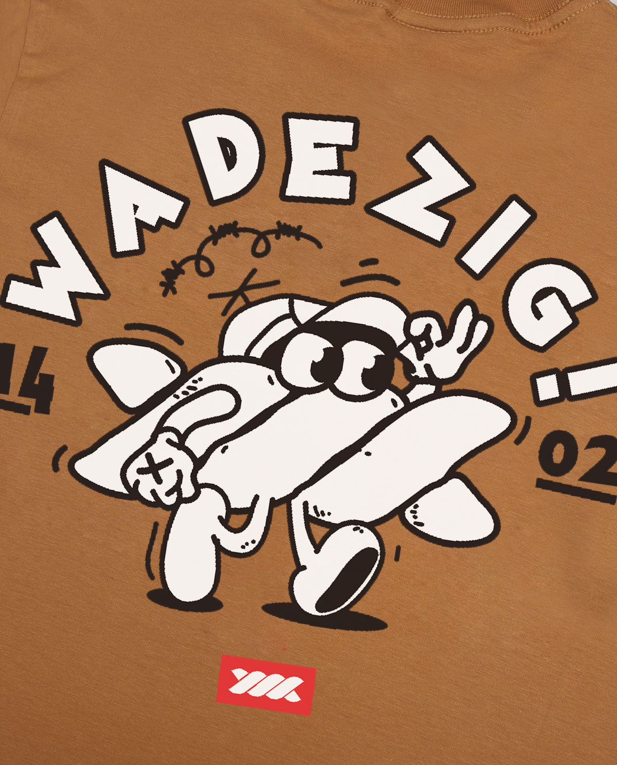 WADEZIG! T-SHIRT - ATLETE ALMOND BROWN