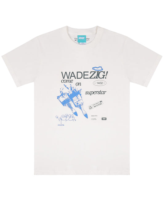 WADEZIG! T-SHIRT - PNP BROKEN WHITE