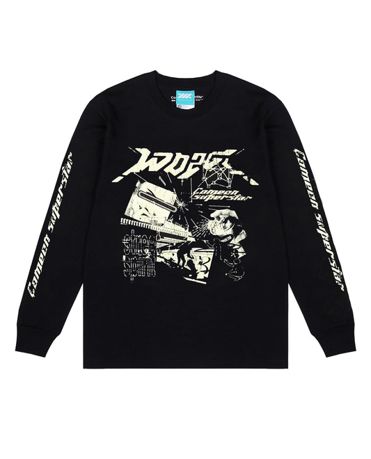 WADEZIG! T-SHIRT - LAIDBACK LS BLACK