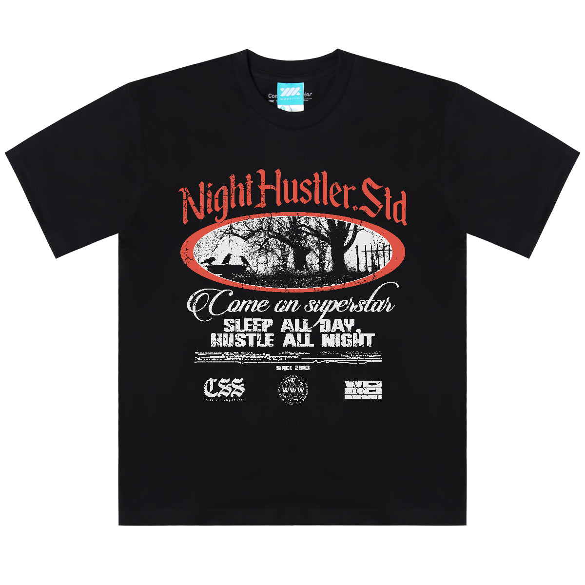 WADEZIG! T-SHIRT - HUSTLA BLACK