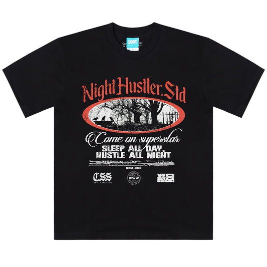 WADEZIG! T-SHIRT - HUSTLA BLACK