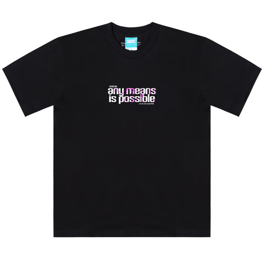 WADEZIG! T-SHIRT - ANY MEANS BLACK
