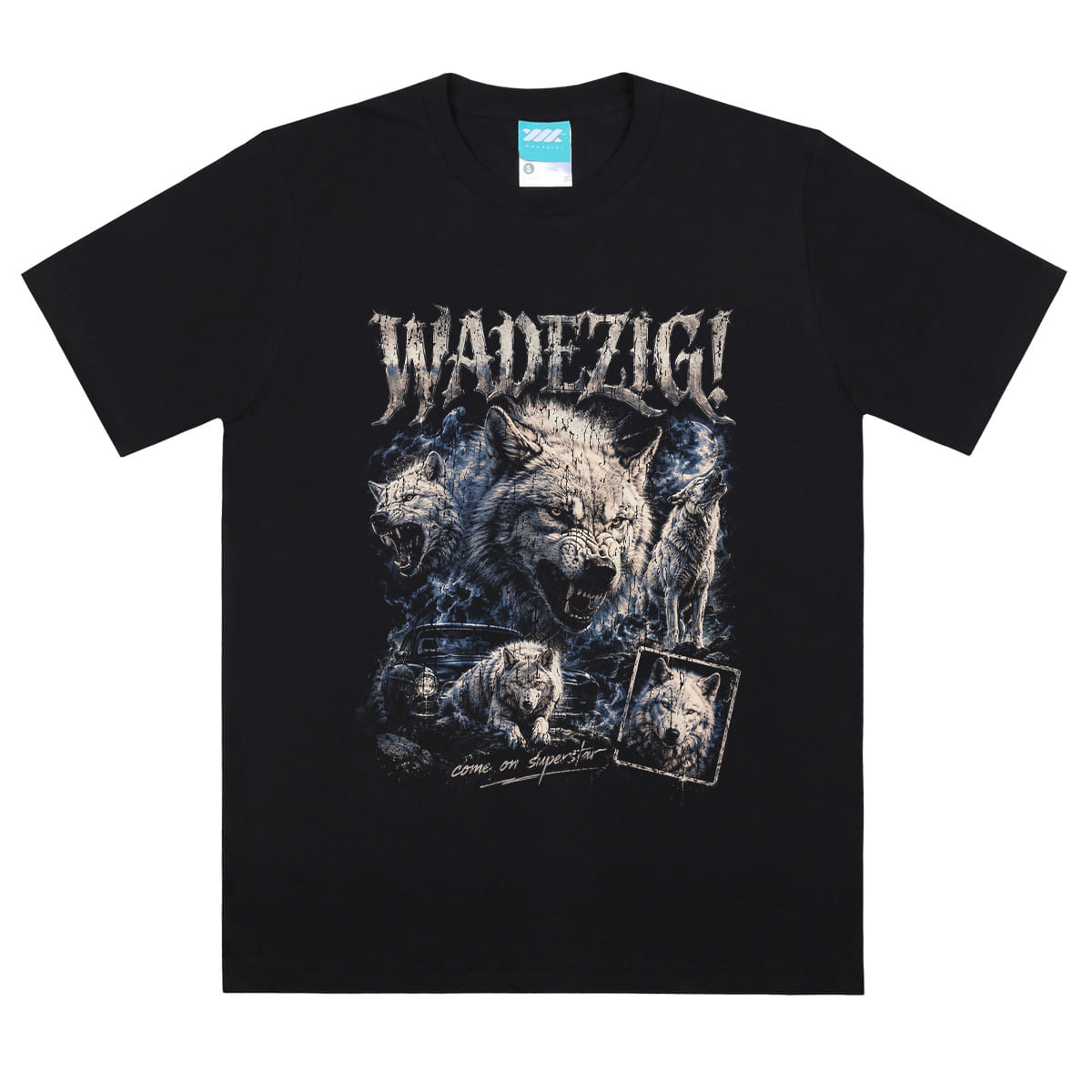WADEZIG! T-SHIRT - WOLFIE BLACK
