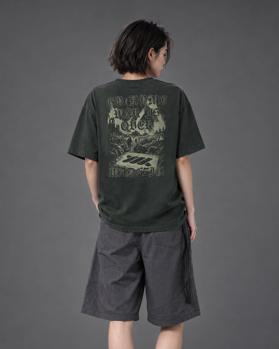 WADEZIG! T-SHIRT - WAR IS ARMY GREEN