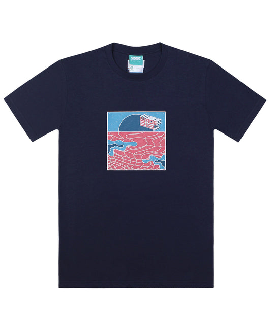 Wadezig! T-Shirt - Getting High Navy Blue