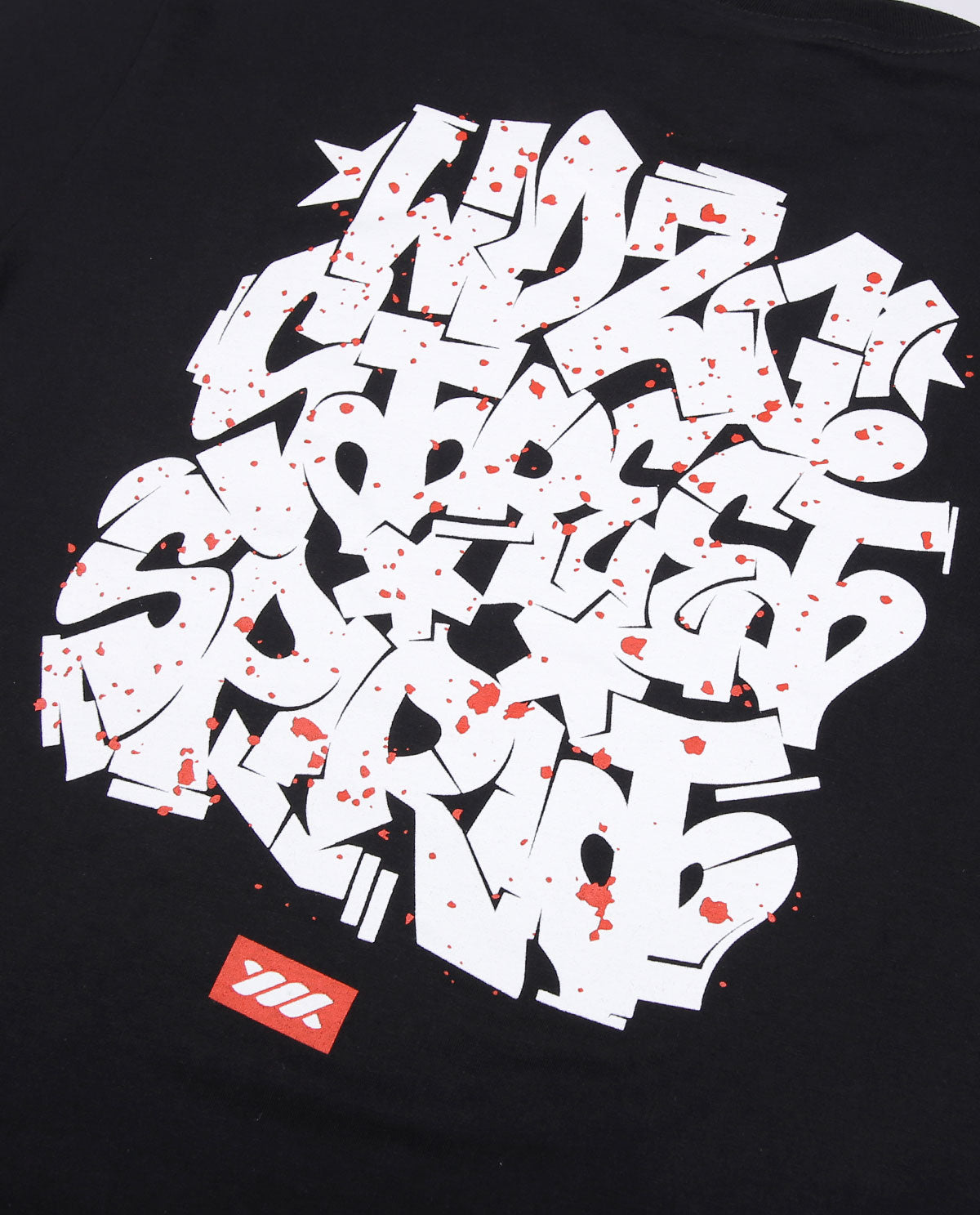 WADEZIG! T-SHIRT - ALPHABETOZ BLACK