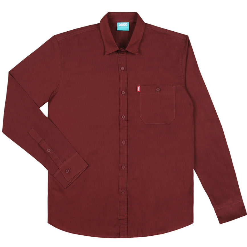 WADEZIG! SHIRT - TOP LS MAROON