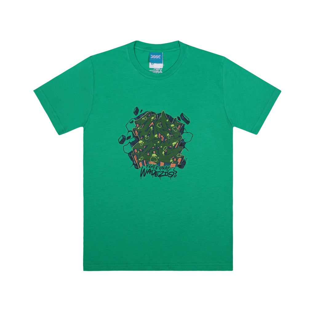 WADEZIG! T-SHIRT - FIGHT AND SPRAY GREEN